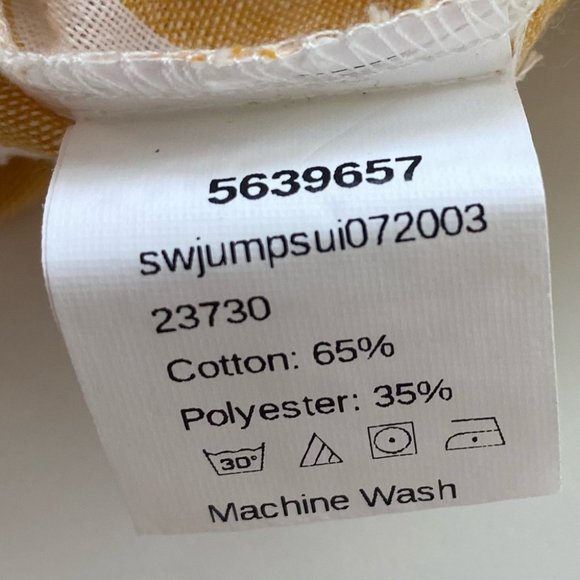 Shein White and Yellow Romper with Belt - Picture 6 of 12